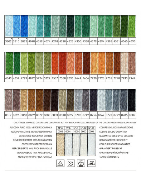 Ovillo perlé Finca 10 gramos - nº 8 (colores lisos)