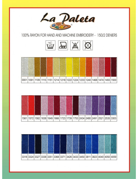 Hilo de rayón La Paleta de Hilaturas Presencia - varios colores