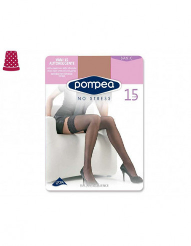 Media con blonda autosostenida 15 DEN de Pompea...