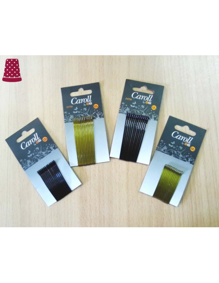 Horquillas con bolita para el pelo (12 uds) - varios colores