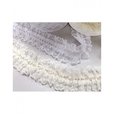 Encaje con pasacintas (ancho 5cms) para hacer ligas -...