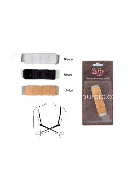 Alargador sujetador para escote espalda de Softy - varios colores