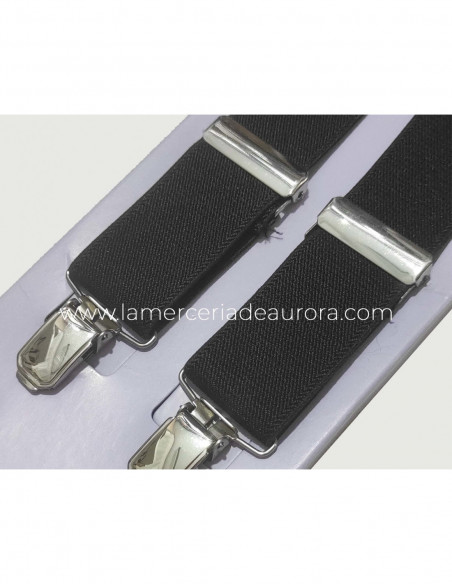 Tirantes clásicos de caballero con pinza - NEGRO