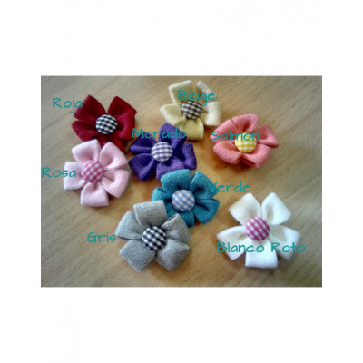 Aplicación de flor con botón forrado - varios colores 2