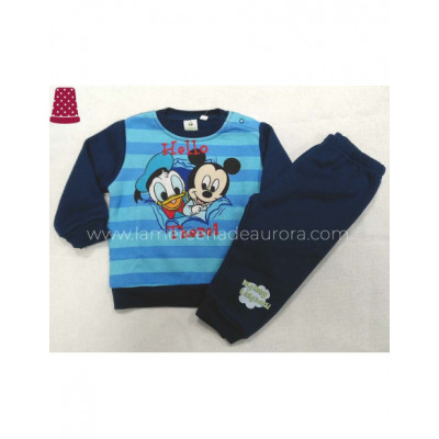 Pijama largo bebé Mickey y Donald