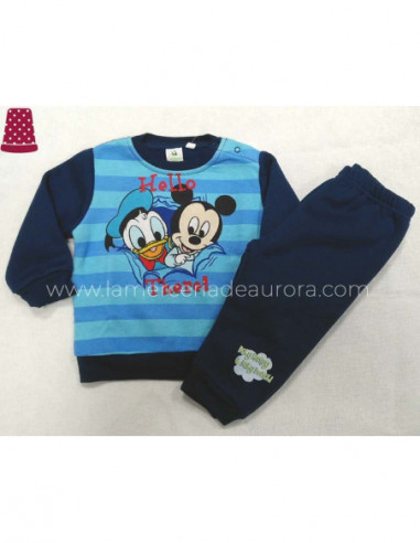 Pijama largo bebé Mickey y Donald