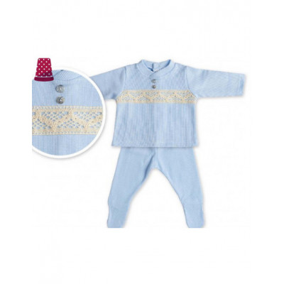 Conjunto bebé invierno jubón y polaina Bolillo de Calamaro