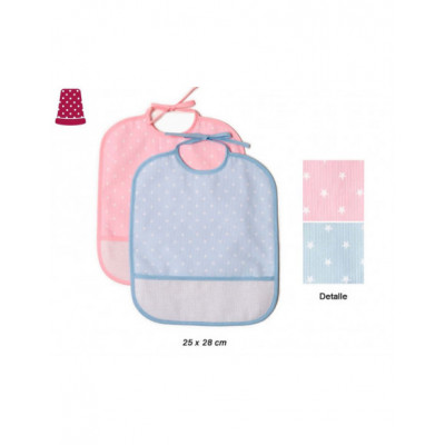 Babero para bordar Estrellitas - varios colores 2