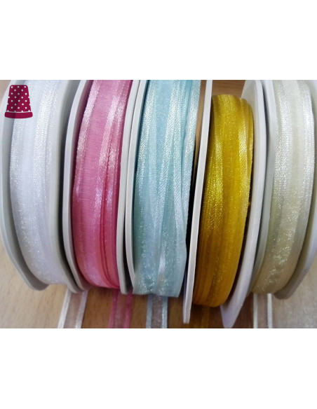 Cinta organdí orillas de raso (ancho 10mm) de Vivant