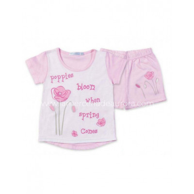 Pijama corto de verano niña Poopies bloom when spring de...
