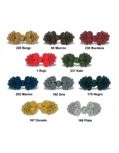 Alamar de pasamanería 7,5cms - varios colores