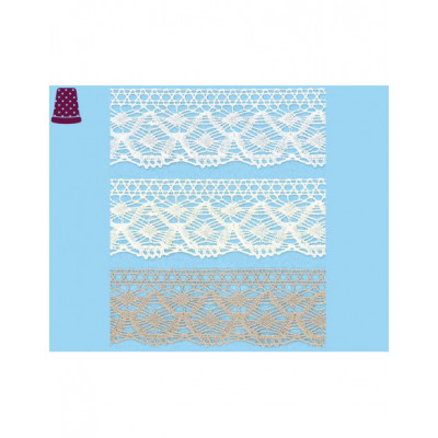 Encaje perlé fino (2,7cm) Paula - varios colores 2