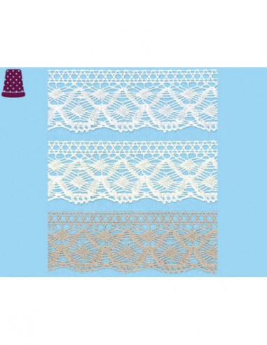 Encaje perlé fino (2,7cm) Paula - varios colores