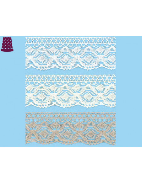 Encaje perlé fino (2,7cm) Paula - varios colores