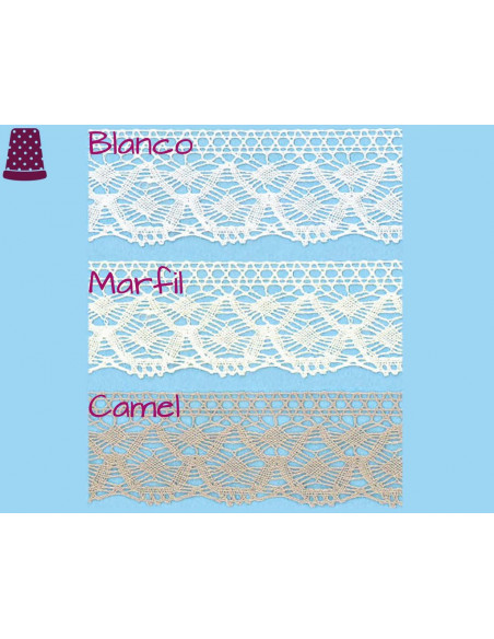 Encaje perlé fino (2,7cm) Paula - varios colores