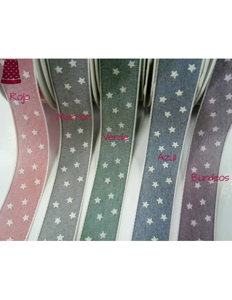 Cinta fantasía Estrellas (ancho 2,5cm) de Vivant - varios colores