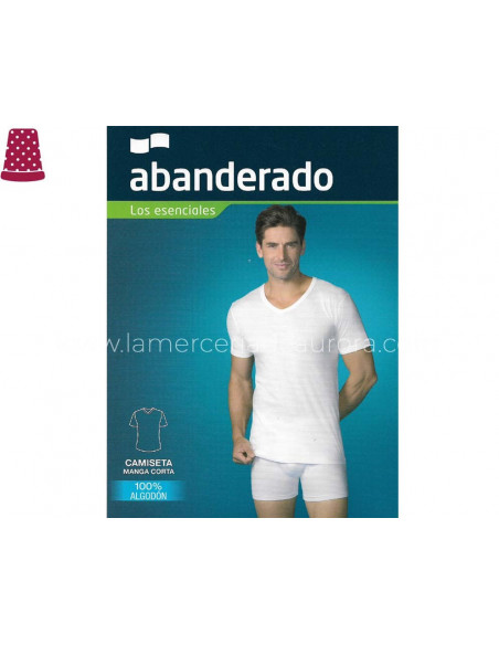 Camiseta hombre manga corta cuello pico 508 de Abanderado