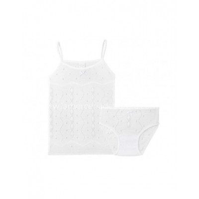 Conjunto Primera Comunión niña perlé calado cenefas de...