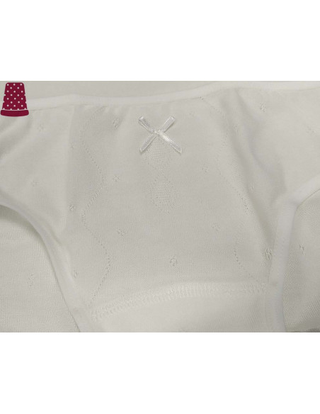 Conjunto Primera Comunión niña perlé calado cenefas de Linn by Diacar