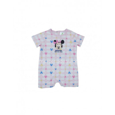 Pelele bebé verano Minnie cuadros