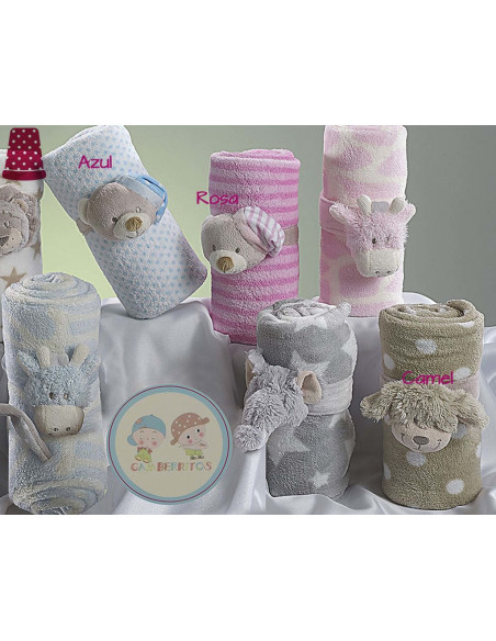 Manta + pequeño peluche de Gamberritos - varios colores