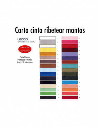 Cinta ribetear mantas 7cms (rollo 9 metros) de...