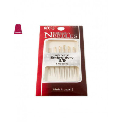 Agujas costura ojo largo dorado Regal 2