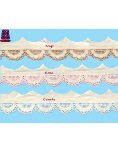 Bordado batista (ancho 3cm) crudo Abril