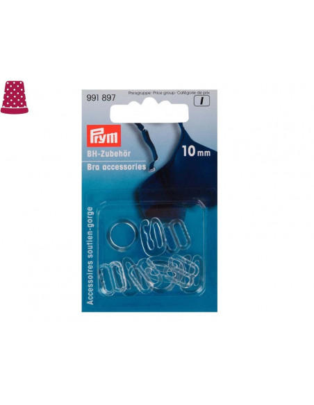 Accesorios sujetador transparentes (10 piezas) Prym - varias medidas