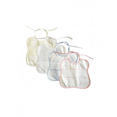 Babero lencero con forma para bordar - varios colores