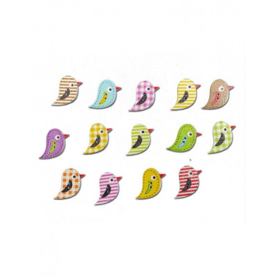 Botón madera Pajaritos - varios colores