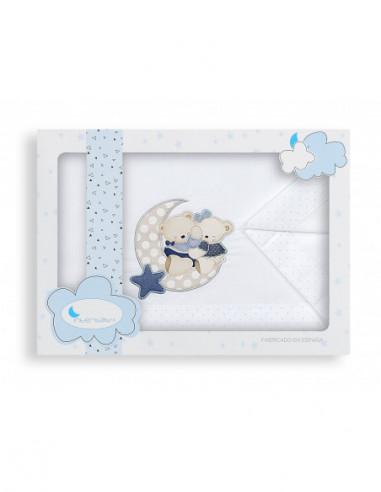 Juego de sábanas mini-cuna Ositos amorosos -...