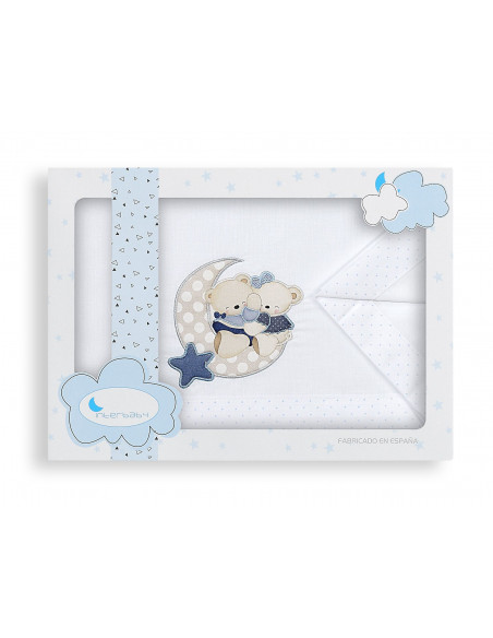 Juego de sábanas mini-cuna Ositos amorosos - varios colores