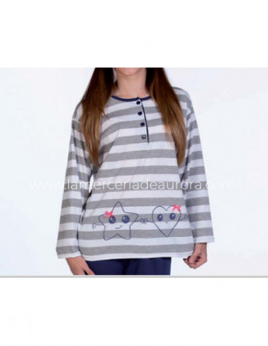 Pijama niña entretiempo Estrella y Corazón de...