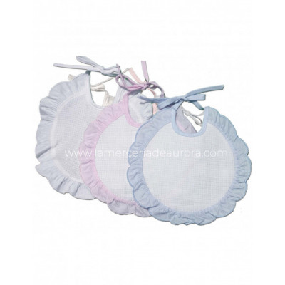 Babero lencero para bordar con volantes - varios colores