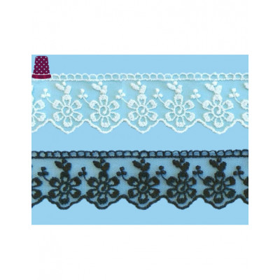 Encaje de tul bordado (ancho 4cm) Anais - varios colores