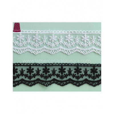 Encaje de tul bordado (ancho 4cm) Monique - varios colores