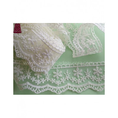 Encaje de tul bordado (ancho 4cm) Monique - varios colores 2