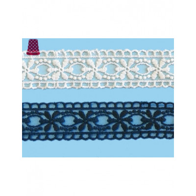 Entredós de encaje de tul bordado (ancho 3cm) Anais -...