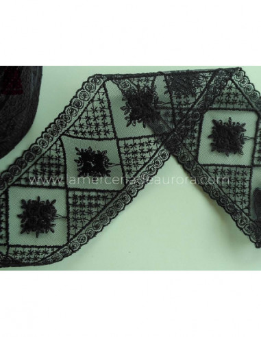 Entredos de encaje de tul bordado Petra -...