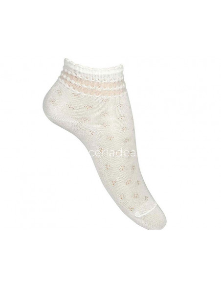 Calcetín ceremonia niña con cenefa relieve de Cóndor - varios colores