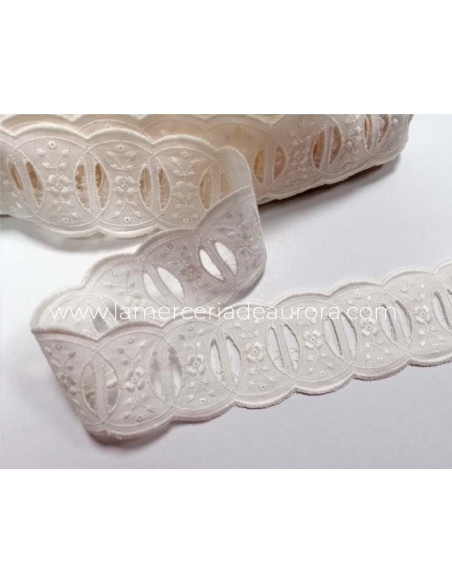 Bordado entredós con pasacintas (ancho 5cms) Alida - varios colores