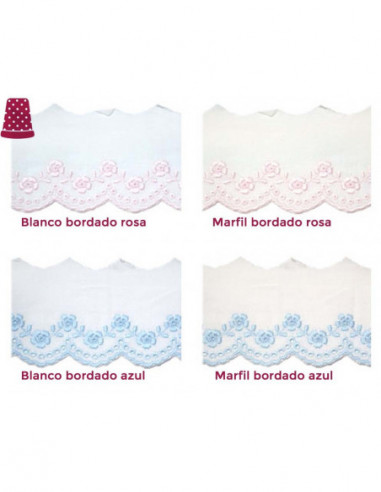 Bordado modelo Alida (ancho 4 cms) - varios...