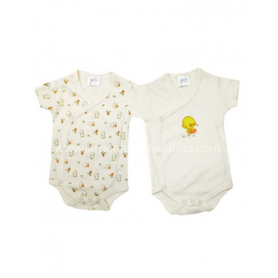 Body bebé manga corta Pío pío (2 uds) de Yatsi