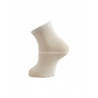 Calcetín infantil sin costuras hilo perlé puño arroz de... 2