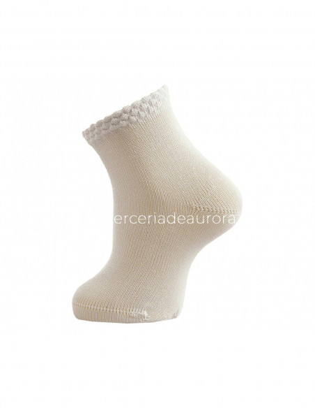 Calcetín infantil sin costuras hilo perlé puño arroz de Lepetit - varios colores