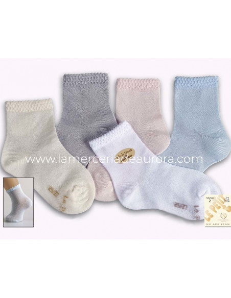 Calcetín infantil sin costuras hilo perlé puño arroz de Lepetit - varios colores
