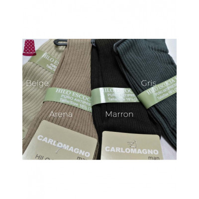 Calcetín caballero canalé 100% hilo Escocia 18 de Carlomagno 2