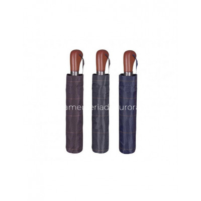 Paraguas maxi plegable hombre mango madera de Perletti -...