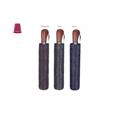 Paraguas maxi plegable hombre mango madera de Perletti -... 2